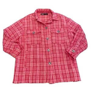 Zara Pink Plaid Jacket